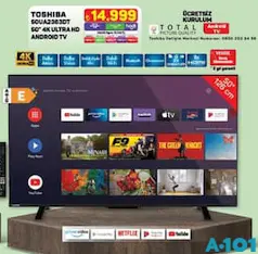TOSHİBA 50UA2363DT 50 İNÇ 4K ULTRA HD ANDROİD TV AKILLI TELEVİZYON